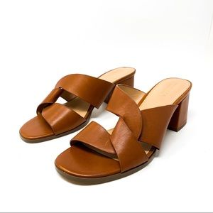 NEW Messeca New York Cross Strap Mules Tan Sz 10